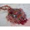 Collier Fleur de Chine brodé avec des perles de Swarovski, perles artisanales et autres