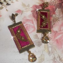 BO arabesco vintage creato con trecce bordò, cristalli Swarovski e splendidi accessori 