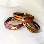 Bracelet cuir multi-tours personnalisable décor doré infini ou plume 