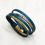 Bracciale in pelle con stampa impressionista da personalizzare