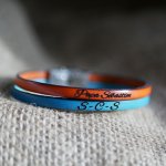 Bracciale duo da uomo in pelle personalizzabile tramite incisione