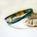 Bracciale Twist da donna in pelle placcata oro 