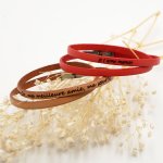 Bracciale in pelle a 2 giri da personalizzare per uomo o donna