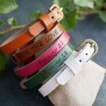 Bracciale in pelle inciso a giro unico da personalizzare misto adulto bambino