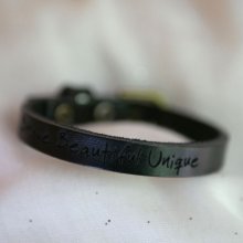 Bracciale da uomo in pelle nera incisa, personalizzabile