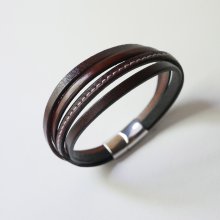 Bracciale da uomo in pelle marrone
