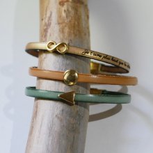 Bracciale da donna in pelle con fibbia dorata a scelta da personalizzare