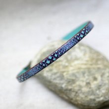 Bracciale da donna in pelle pregiata con stampa serpente nei toni del blu