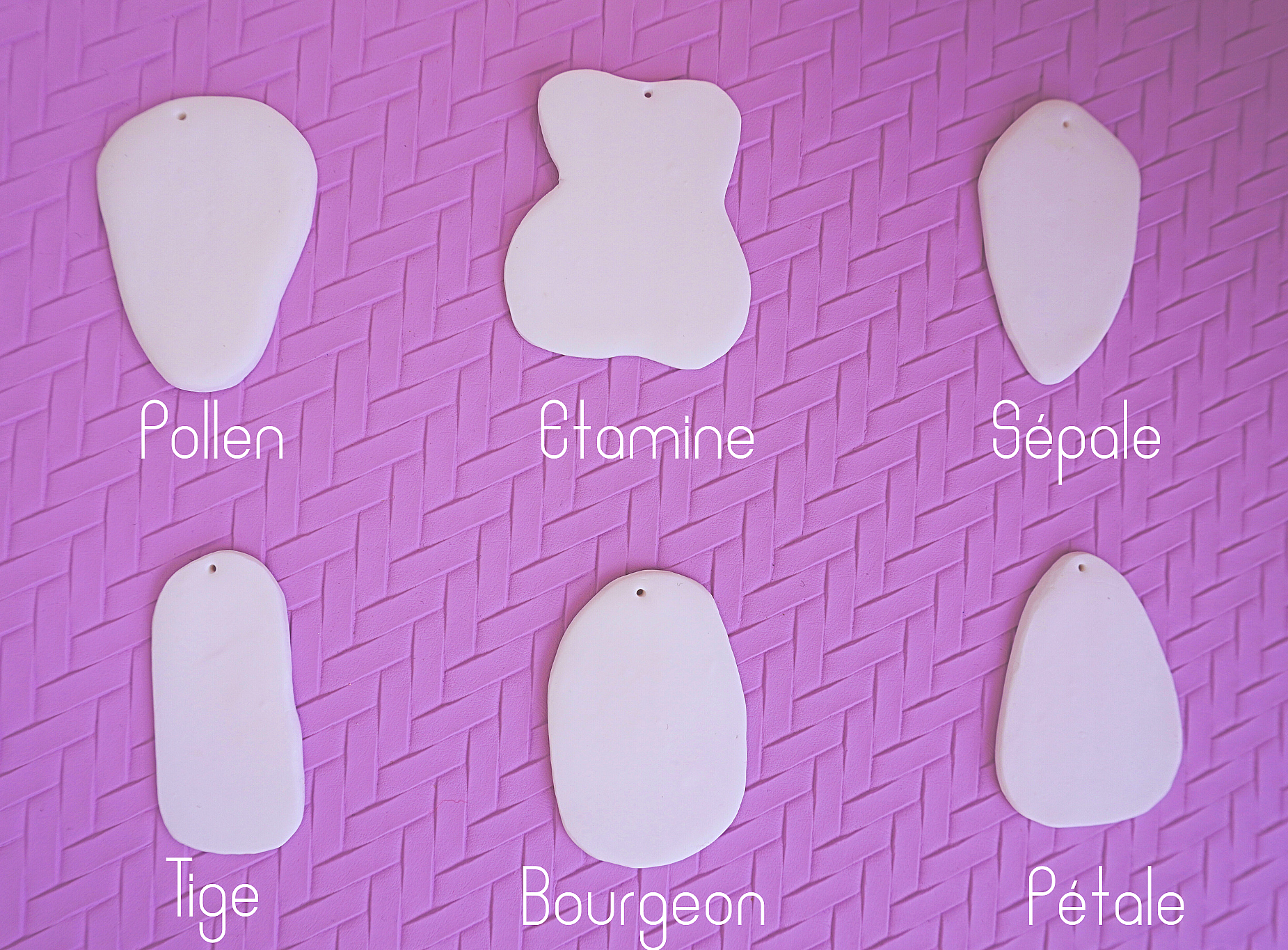 Boucles d'oreilles en argile polym&egrave;re P&eacute;tale