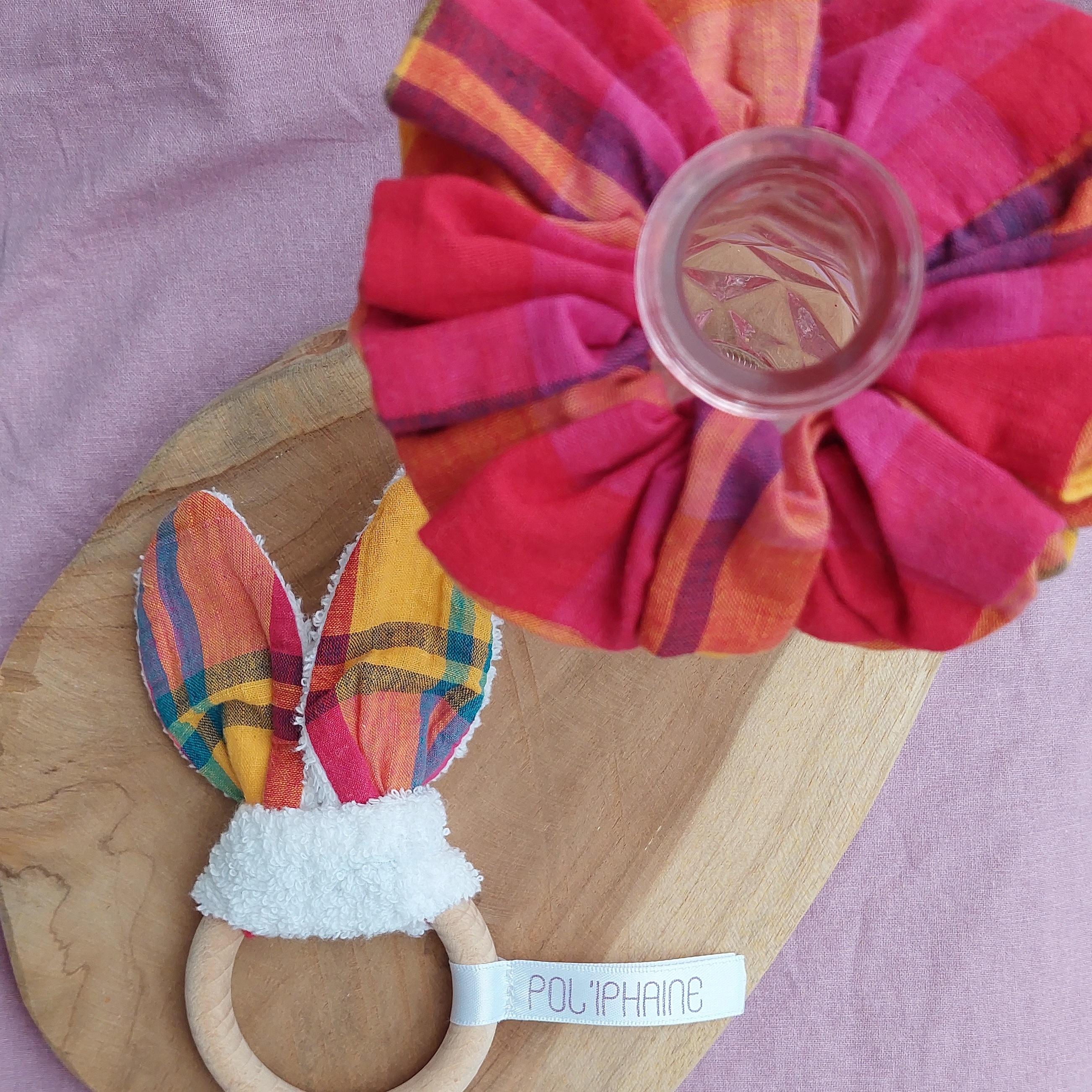 Chouchou &agrave; carreaux multicolore -  Automne