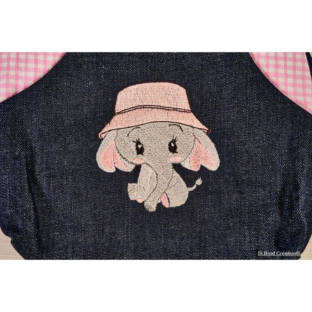 Zaino per bambini ricamato con cappello rosa, personalizzabile