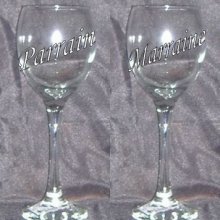 Verre à vin form. 3 Parrain/Marraine, ange, inscription pied